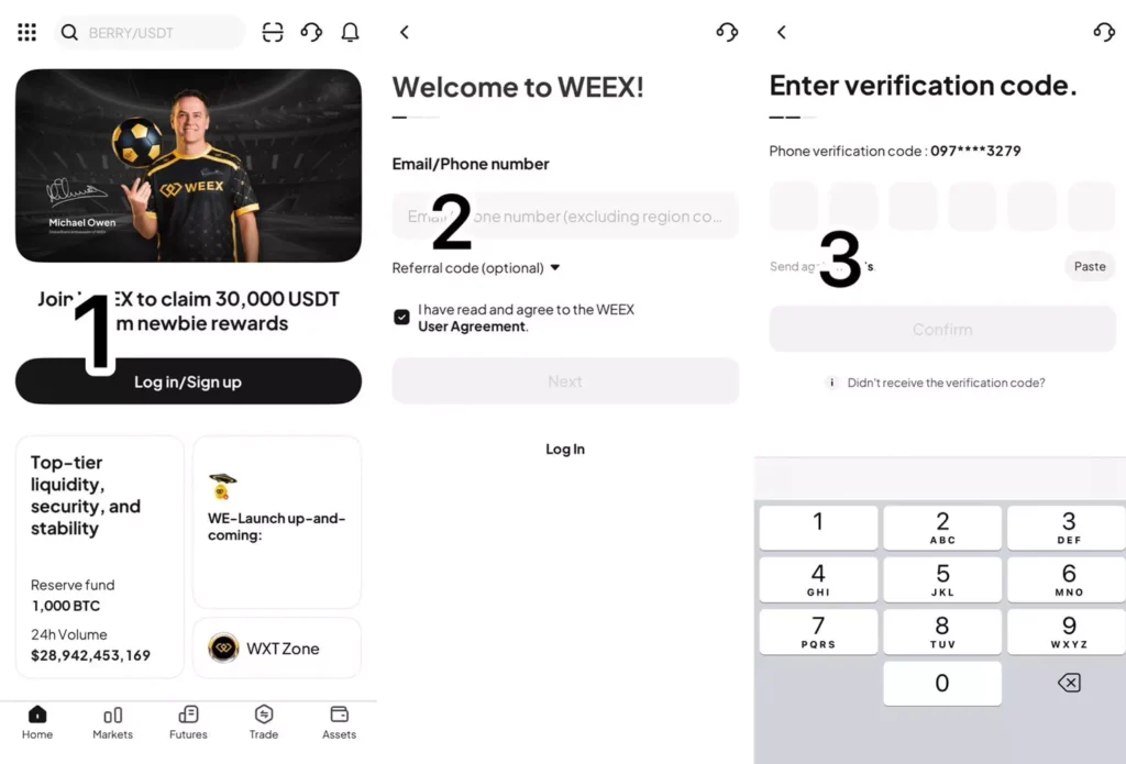 註冊 WEEX 交易所帳號