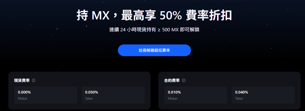 MEXC 抹茶交易所手續費