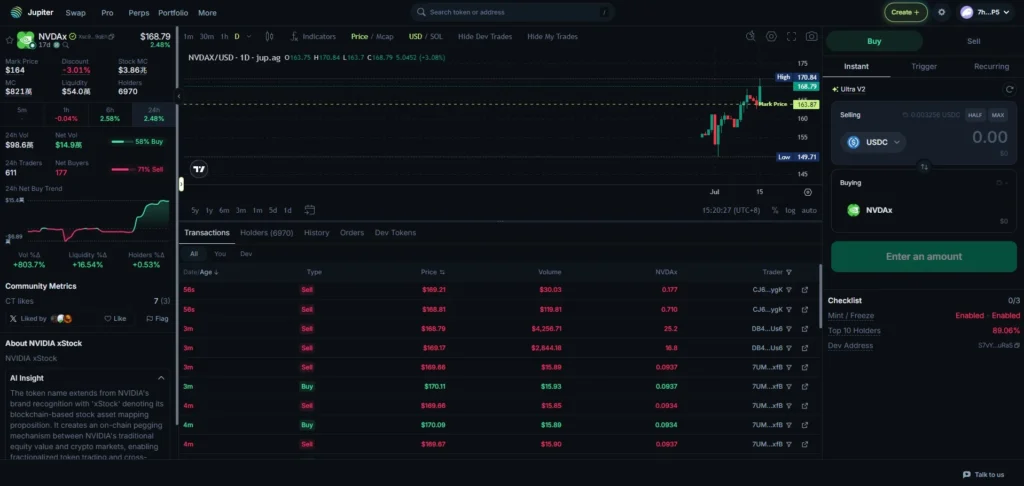 xStocks DEX購買流程
