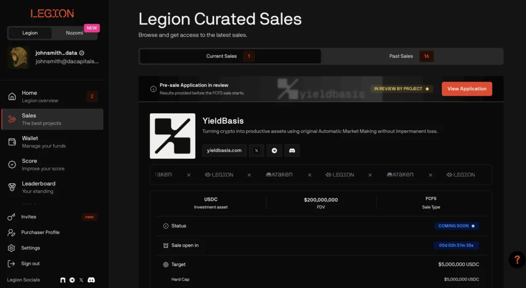 Kraken Launch 首發項目 Yieldbasis
