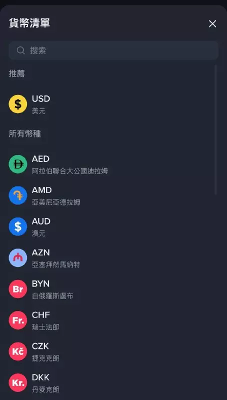 幣安法幣入金頁面