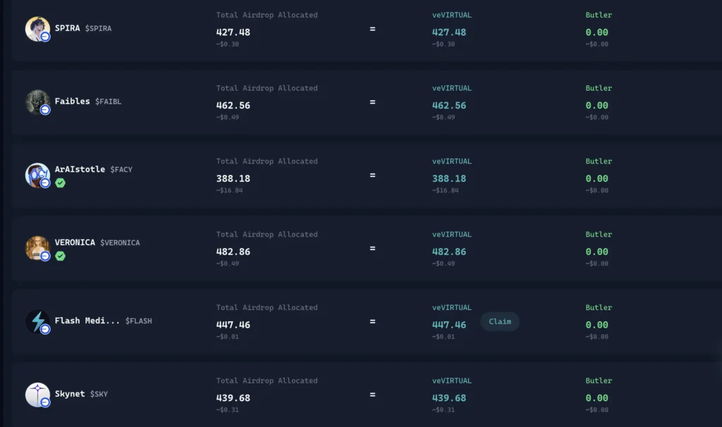 Virtual Butler ACP 刷分新玩法 交互 AI Agent 瓜分全協議空投 Unicorn 空投