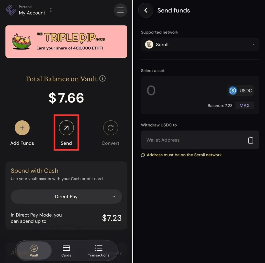 Ether.fi card 出金攻略
