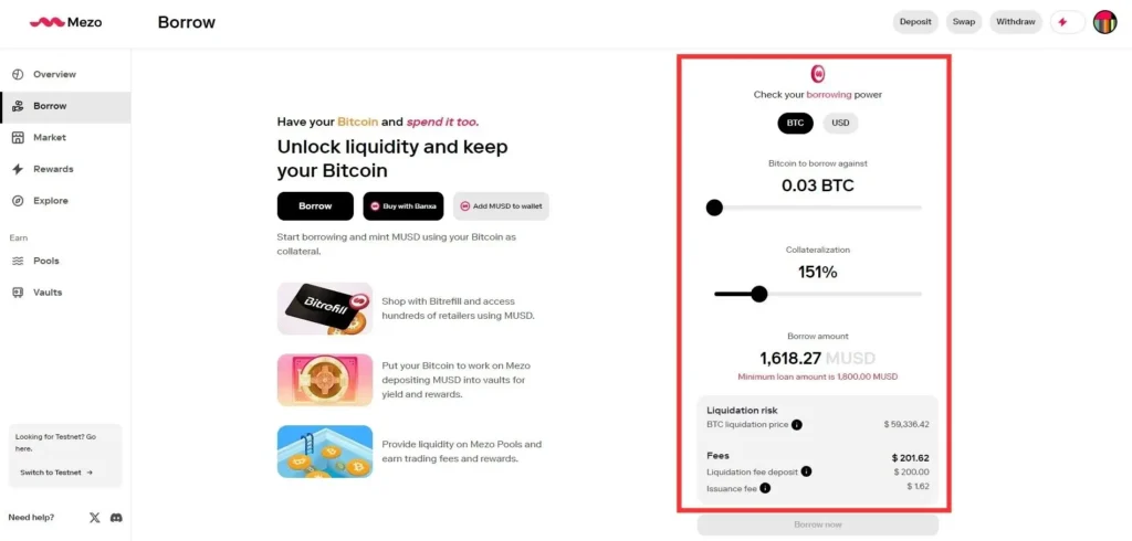 Mezo:Proof of HODL 機制,將閒置比特幣轉化為現金流並賺取空投收益! MUSD鑄造