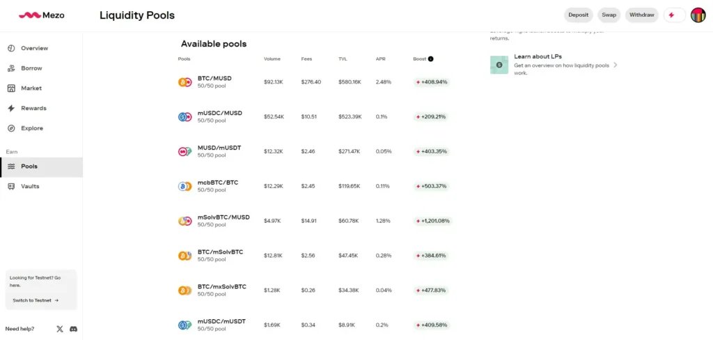 Mezo:Proof of HODL 機制,將閒置比特幣轉化為現金流並賺取空投收益! Mezo Pools