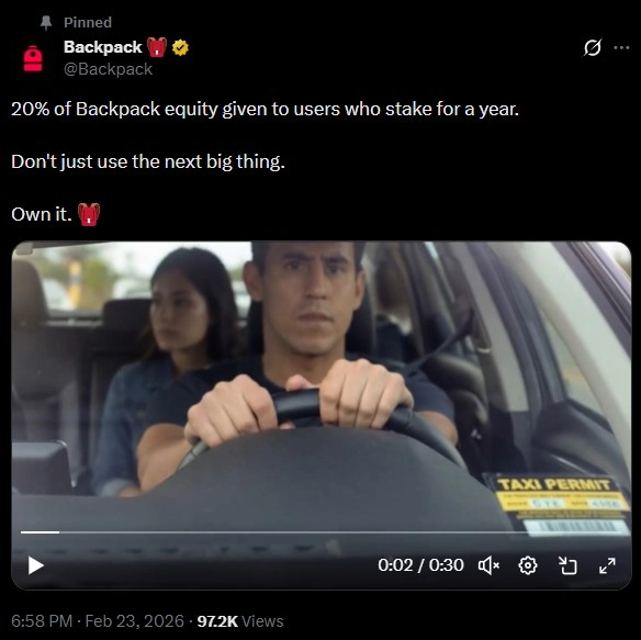 告別垃圾空投?Backpack 首推代幣轉換股權有望解決空投難題! Backpack 20%