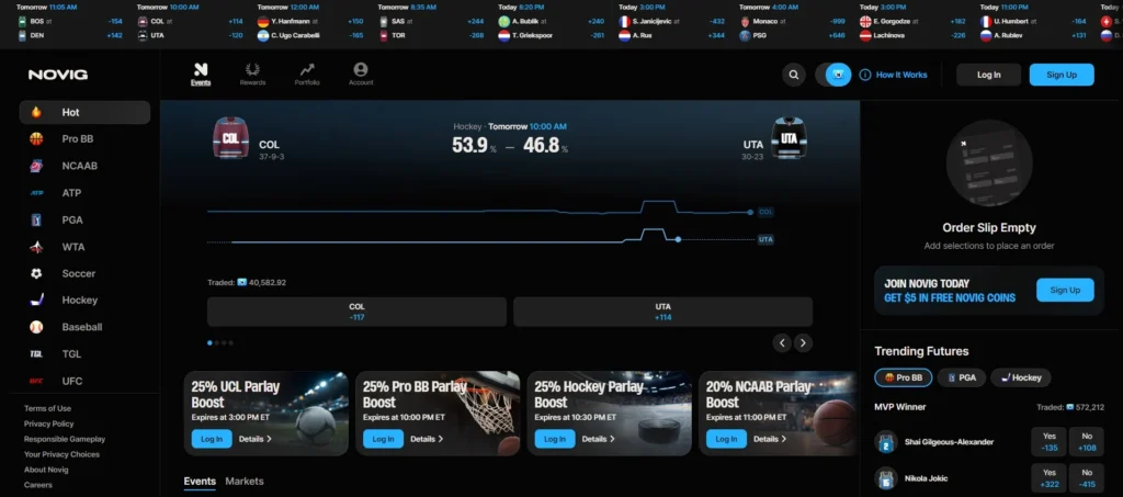 不願做 Polymarket 替代品!Novig 如何走出自己的道路? Novig首頁