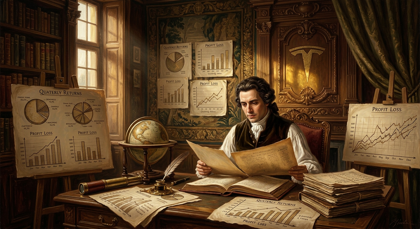 TSLA美股做什麼?特斯拉股價解析、預測與投資指南 特斯拉財報分析插畫圖像