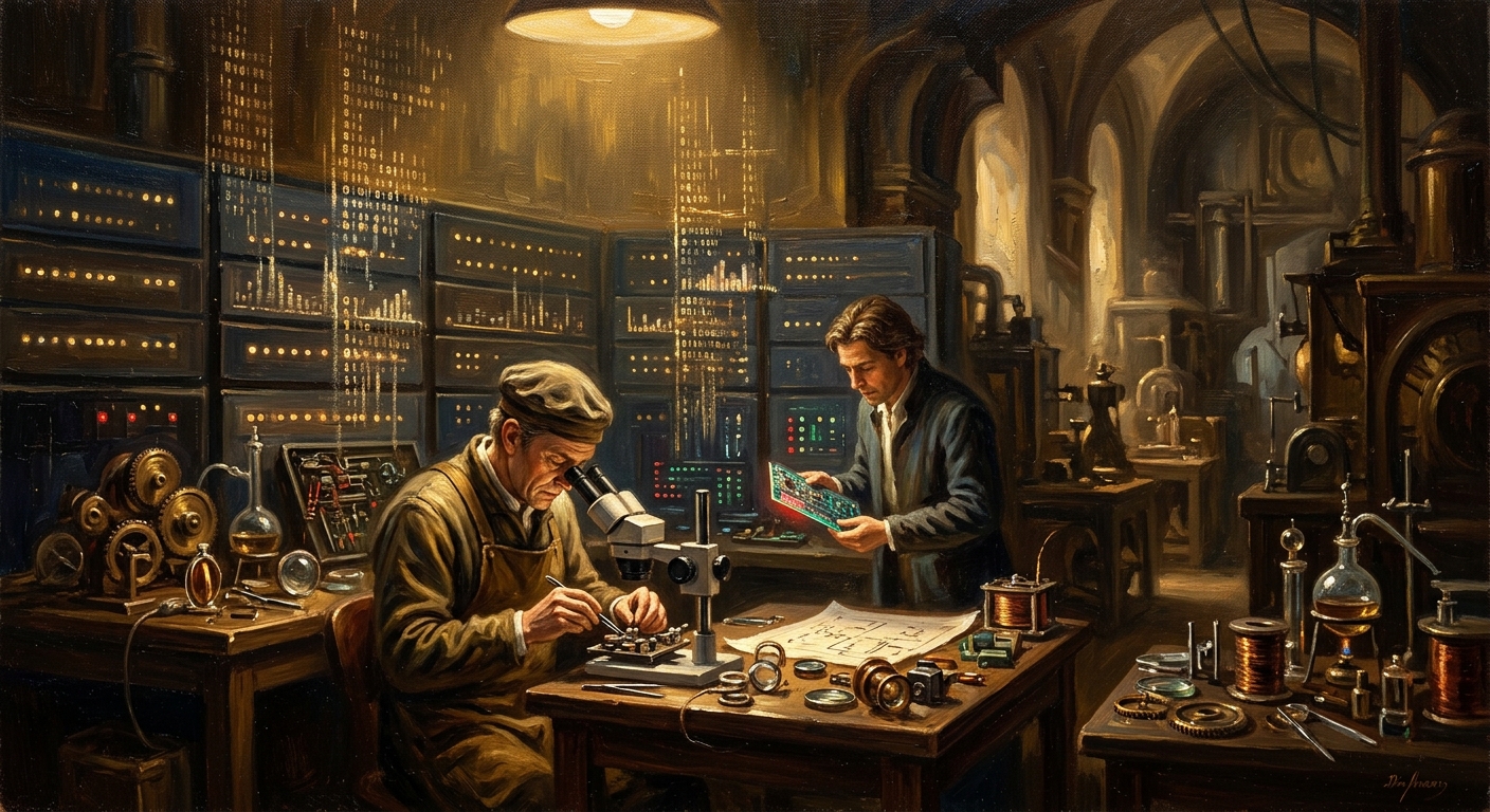 立碁(8111)做什麼?從LED封裝到矽光子低軌衛星的轉型之路 立碁(8111)做什麼 現代化光電封裝廠的插畫場景