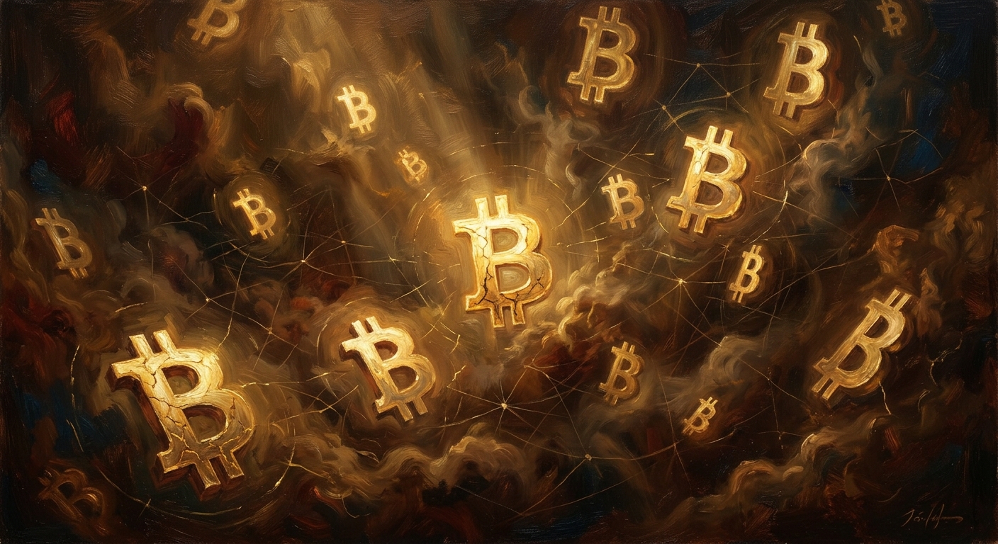 比特幣是什麼 BTC 的定義與起源揭密 全球市值最大加密貨幣的誕生故事 比特幣 BTC 的標誌在數位空間中發光代表著加密貨幣的創新