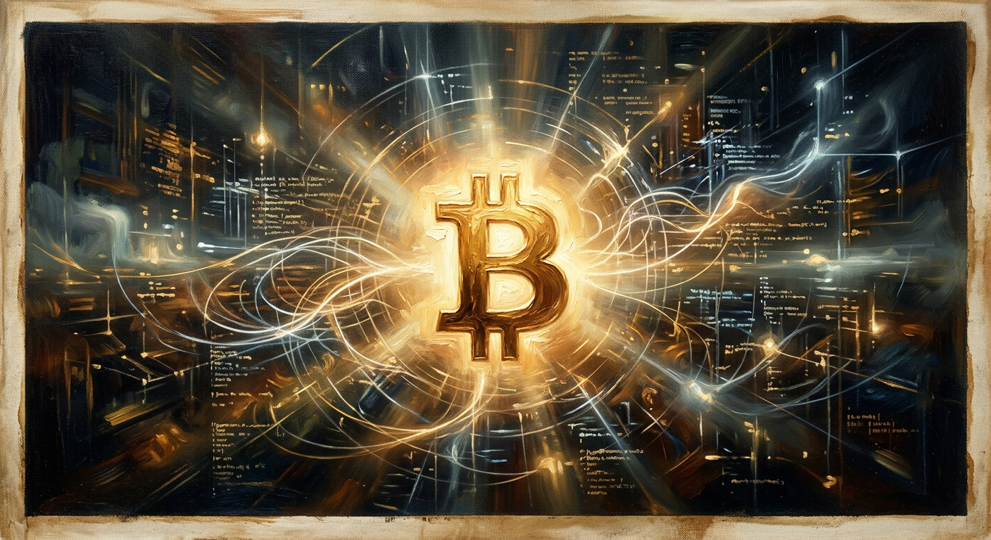 比特幣入門:一窺數位黃金的定義、運作、安全儲存與台灣交易指南 比特幣標誌在數位化的網路景觀中發光