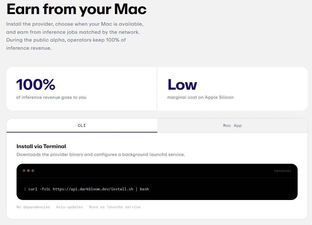 DePIN 的風吹到 MAC:Darkbloom 如何隔絕 Windows 算力? Darkbloom Earn
