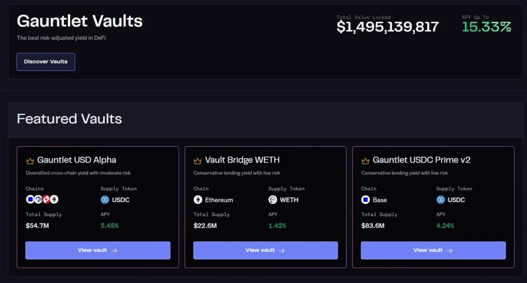 DeFi ETF 時代來臨:Gauntlet 憑金庫獲上億融資! Gauntlet Vaults