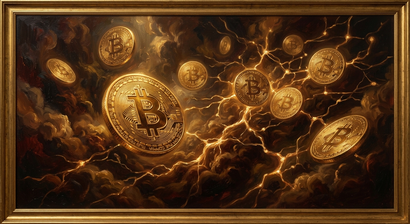 BTC 入門全指南 比特幣是什麼?如何購買與安全保管? 比特幣數位黃金在去中心化網絡中發光連接的插圖